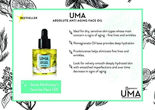 UMA Absolute Anti Aging Face Oil For Wrinkles & Dryness | 100% Natural, Non-toxic, and free from all synthetics | Daily Ayurvedic Moisturizer for youthful skin (1fl oz | 30ml)