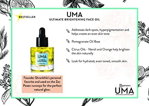 UMA - Organic Ultimate Brightening Face Oil | Ayurvedic face Oil for Dry Skin | 100% Natural, Sustainable & Cruelty free Skincare (1 fl oz | 30 ml)