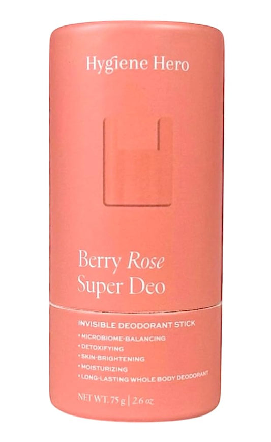 Super Deo - Berry Rose | Invisible Deodorant Stick | Natural Deodorant for Men and Women | Aluminium Free | Mitigate Ingrown Hair | Red Currant and Winter Rose Scent