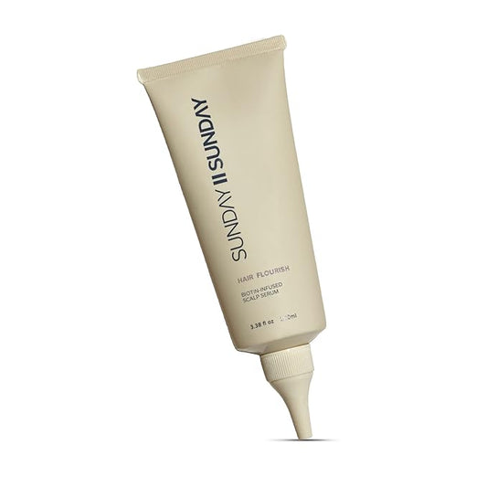 SUNDAY II Hair Flourish - Award Winning Nourishing Overnight Oil-Based Serum for Thicker, Visibly Longer Hair - Keeps Hair Looking, Feeling and Smelling Fresh - 3.38 fl oz