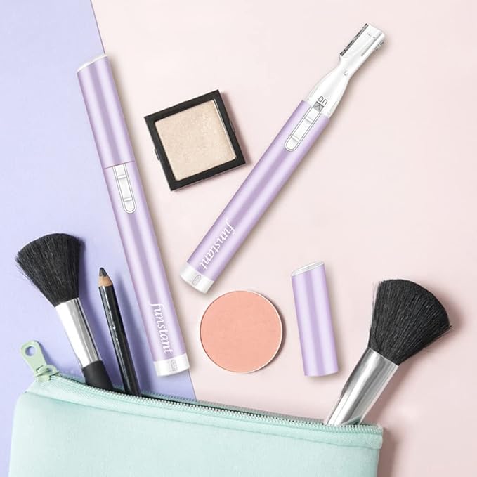 Upgraded Eyebrow Trimmer, Precision Electric Eyebrow Razor for Women Battery-Operated Facial Hair Remover with Comb No Pulling Sensation Painless for Face Chin Neck, Upper-Lip, Peach-Fuzz