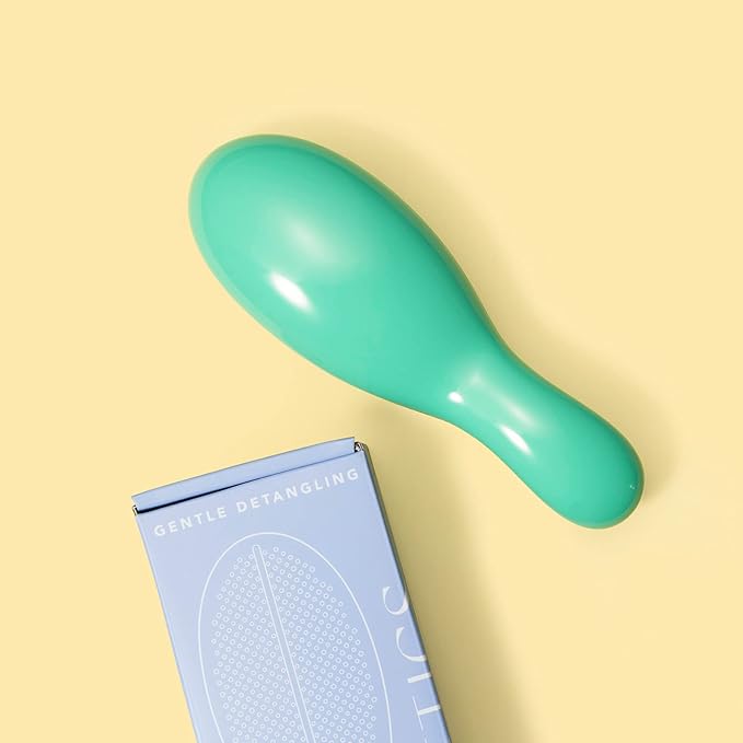 Supreme Brush + Cleaner, Gentle Detangling, Detangler Hair Brush for All Hair Types. For use on Wet or Dry Hair (Aqua)