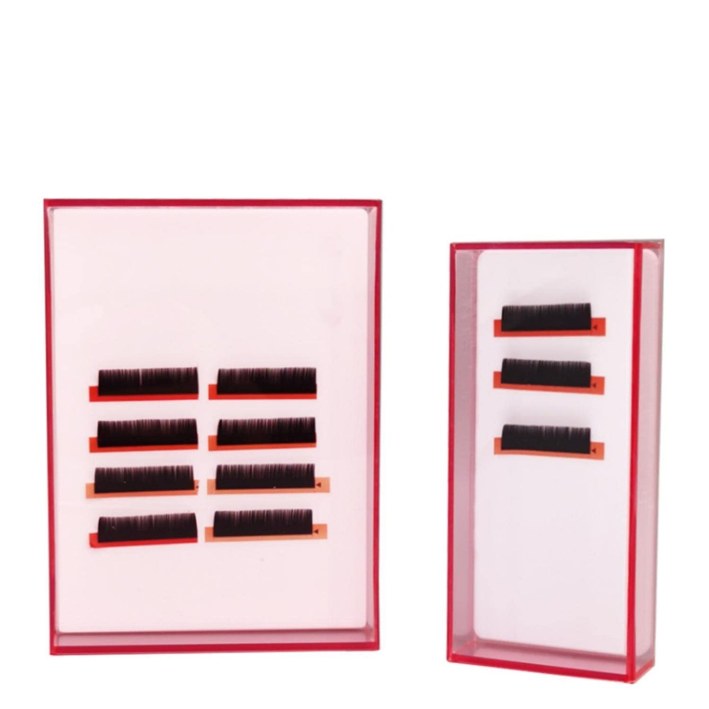 Eyelash Grafting Pallet with Cover, Dust-proof Acrylic Lash Tile holder, Eyelash Extensions Storage Gasket Pads (Transparent Pink S)
