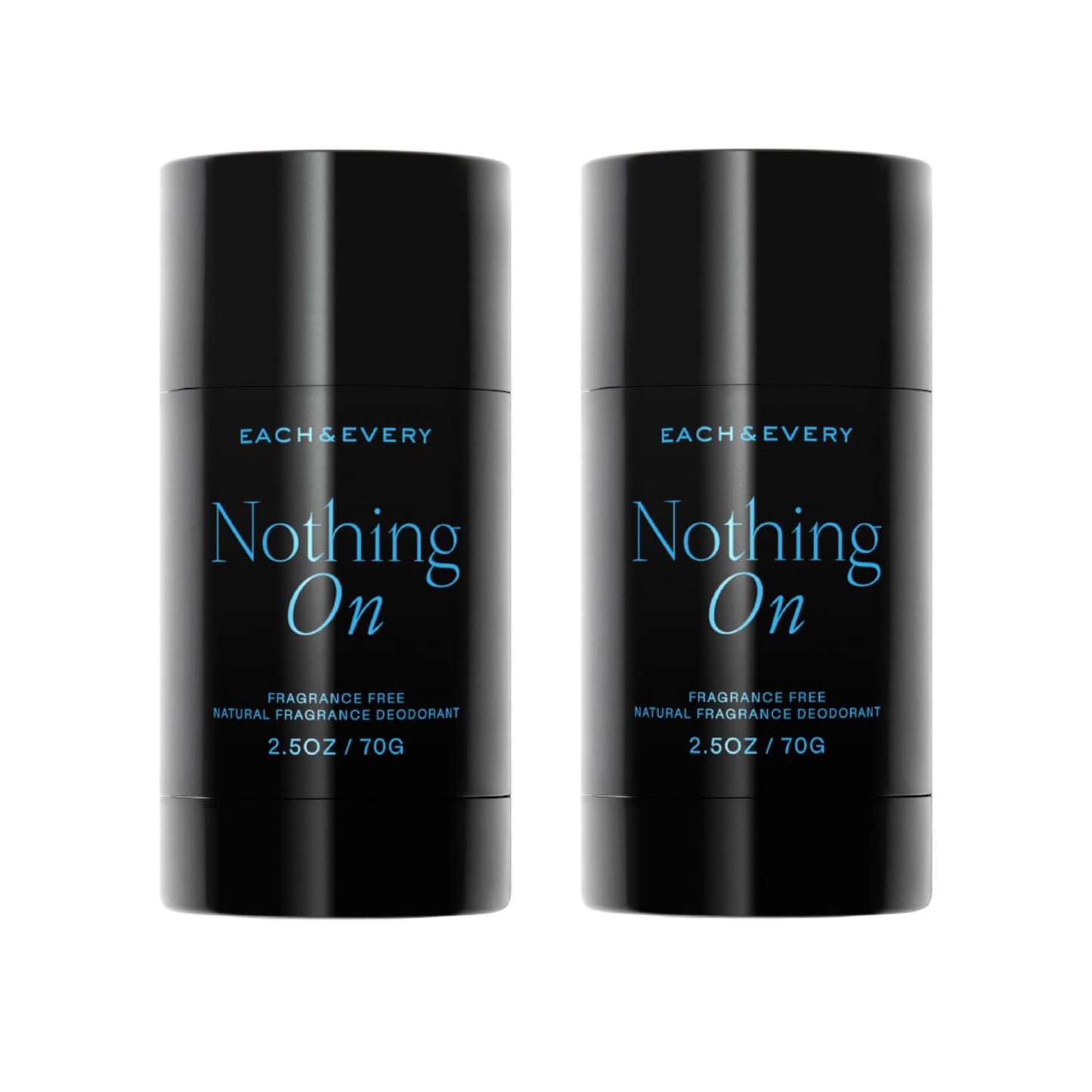 Each & Every Aluminum Free Deodorant for Men & Women, Unscented - Fragrance-Free All Natural Deodorant for Sensitive Skin, EWG Verified - Clean, Baking Soda-Free, Plant-Based Fragrance - 2.5oz, 2 Pack