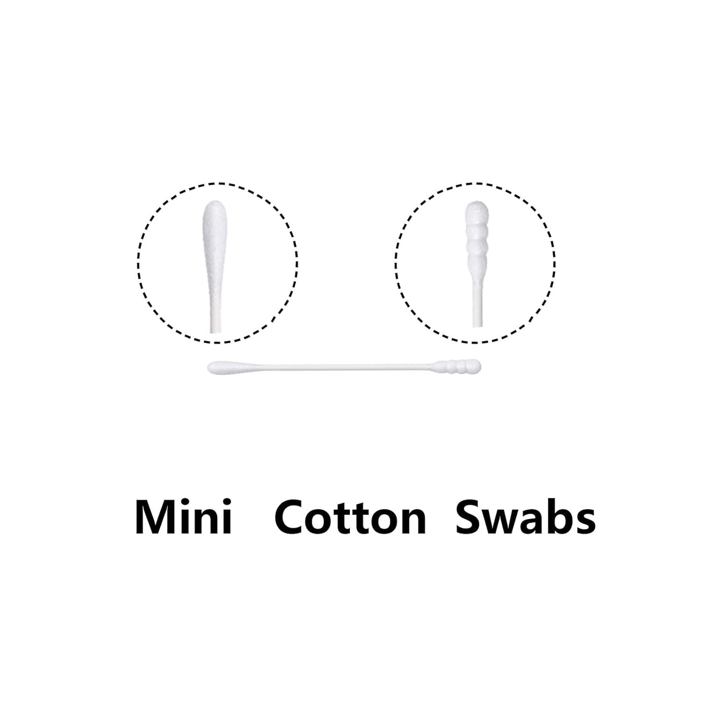 500pcs Mini Cotton Swabs with Paper Stick,Spiral/Round Cotton Bud,Tiny Cotton Head for Personal Care and Cleaning