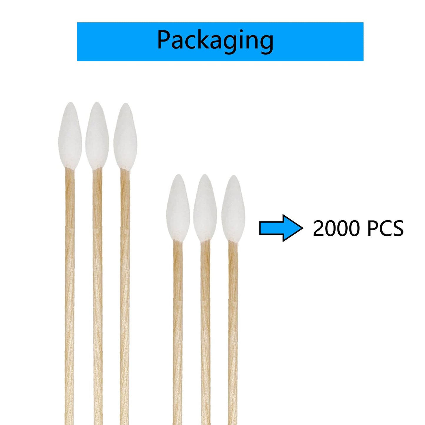 2000pcs Precision Cotton Swabs with 6'' Long Sticks for Gun Cleaning, Makeup or Pets