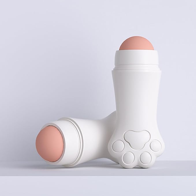 Face Roller Oily Skin Oil Absorbing Massage Tool, Natural Volcanic Stone Reusable Facial Skin Care Tool 2 Packs,Easy to Carry, Control The Oiliness of The face (White)