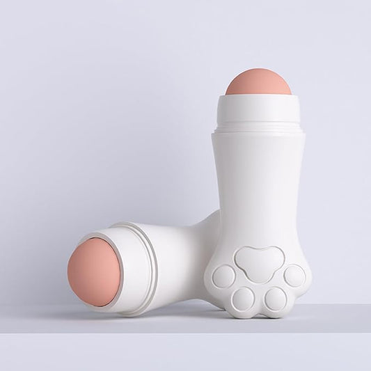 Face Roller Oily Skin Oil Absorbing Massage Tool, Natural Volcanic Stone Reusable Facial Skin Care Tool 2 Packs,Easy to Carry, Control The Oiliness of The face (White)