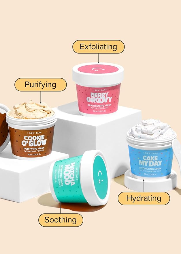 I DEW CARE Wash Off Face Mask - Cookie O' Glow | Hydrating and Purifying for Dry Skin with Cocoa Seed Butter, Korean Facial Mask Skin Care, 3.38 Oz
