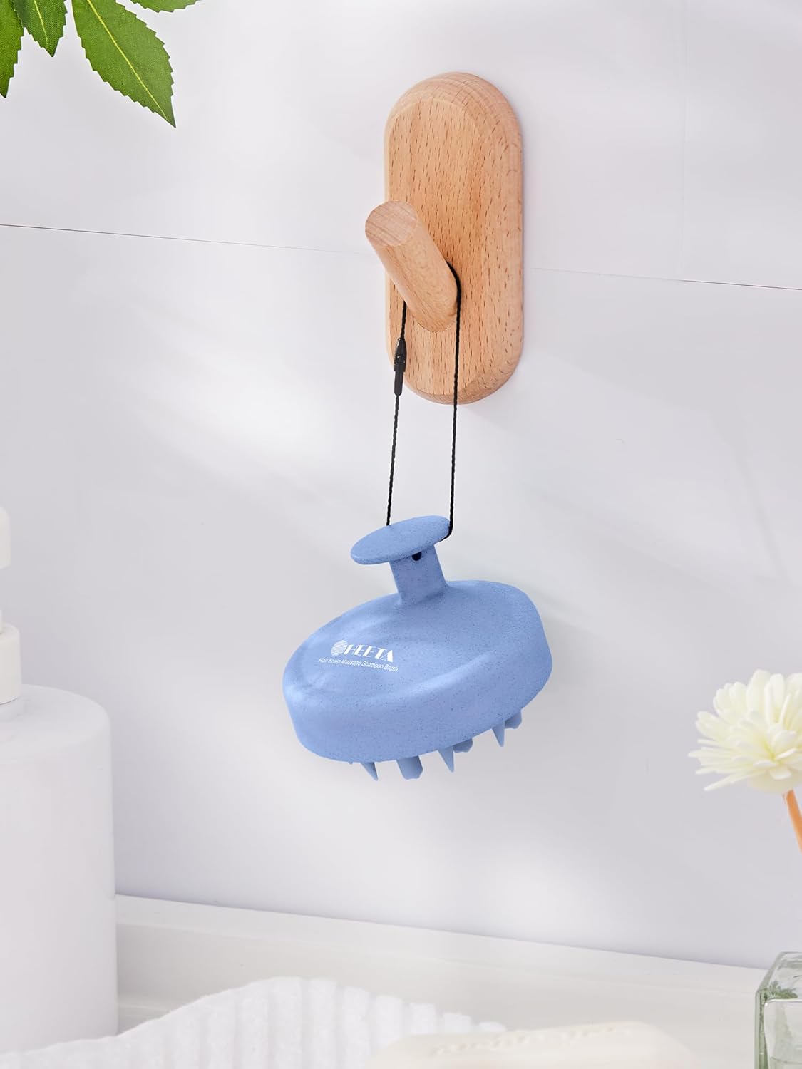 HEETA Hair Scalp Massager for Hair Growth, Shampoo Brush, Scalp Scrubber Exfoliator with Soft Silicone Bristles for Dandruff Removal to Relieve Stress, Wet Dry Use Updated Material, Blue