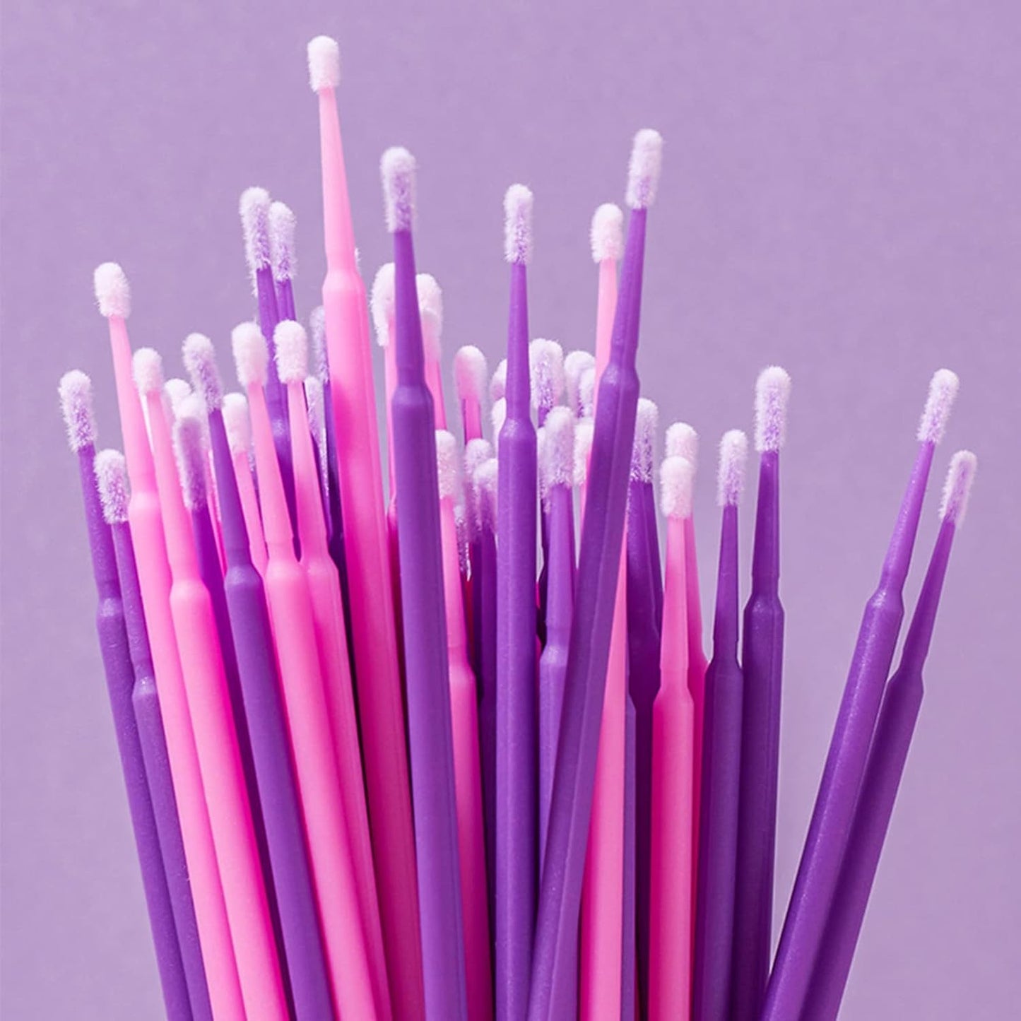 600PCS Microswabs for Eyelash Extensions,Micro Applicators Brush for Cleaning and Applying Make-up Purple (Head Diameter: 2.0mm)