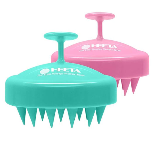 HEETA Scalp Massager Hair Growth 2-Pack, Soft Silicone Scalp Scrubber Shampoo Brush for Exfoliation Dandruff Removal Head Massage Stress Relax, Wet & Dry Use for Women Men Thick Thin Curly Hair Care