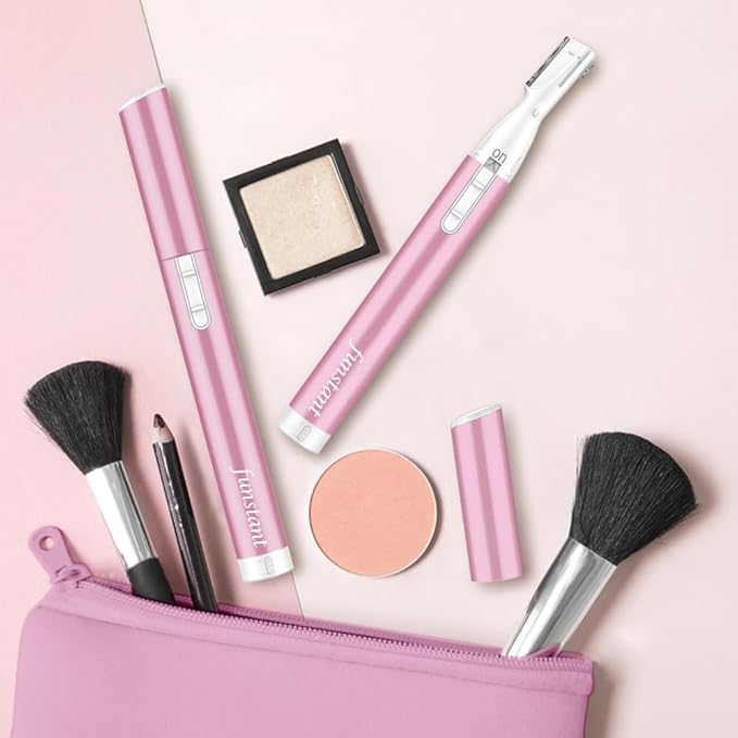 Upgraded Eyebrow Trimmer, Precision Electric Eyebrow Razor for Women Battery-Operated Facial Hair Remover with Comb No Pulling Sensation Painless for Face Chin Neck, Upper-Lip, Peach-Fuzz