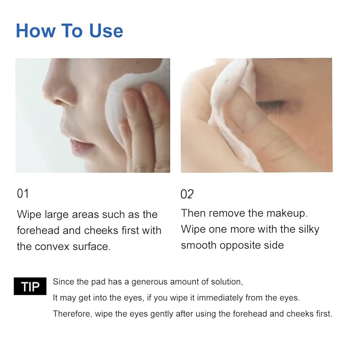 Dual Texture Cleansing Pads with Facial Essence 70ea Large Value Pack- Cabbage & Moringa Wipes for Quick Cleansing, Makeup Remover, Mild Exfoliator | Korean Skincare - (9.29Oz)