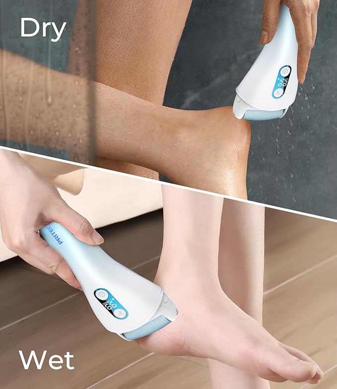 Electric Callus Remover for feet,Rechargeable Foot File Electronic Pedicure Tools Kit for Calloused Removal, Waterproof Electric Foot Scrubber Duty Feet Care for Heels Dead Skin,Blue