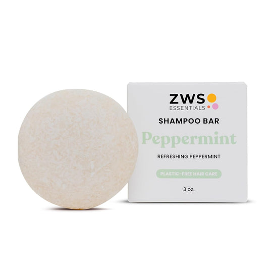 Peppermint Breeze Shampoo Bar, Vegan Solid Hair Cleanser with Refreshing Peppermint, for Oily Hair, Dandruff, and Psoriasis, Zero Waste, Travel-Friendly, Clean Beauty