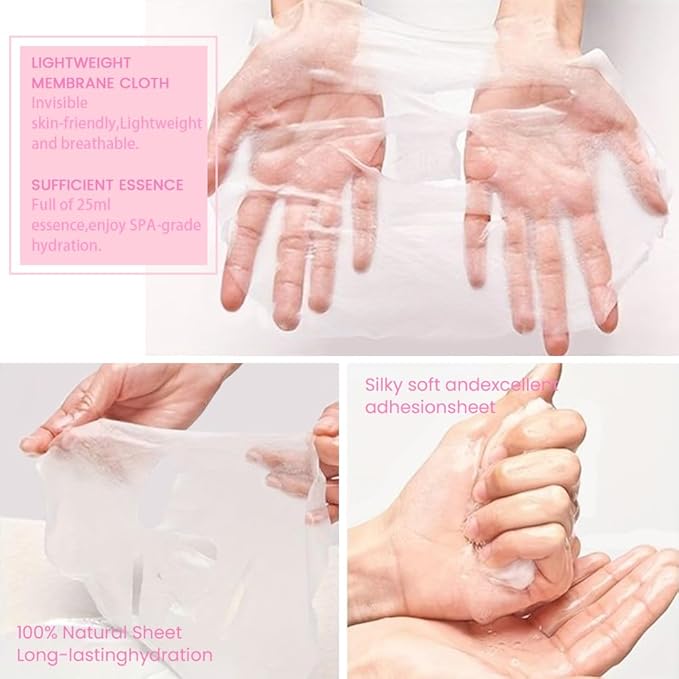 Face Sheet Mask Skincare,Hydrating Spa Face Mask For Sensitive Skin,Moisturize,Nourish for All Skin Types,Natural Skin Care Spa Face Mask for Women Men Girls,Pack of 6