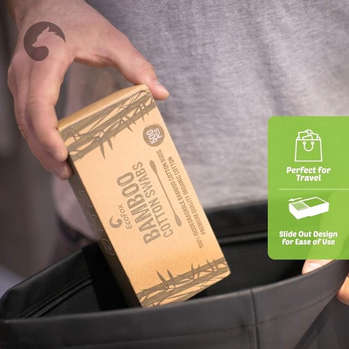 Bamboo Cotton Swabs 1000 Count | Eco-Friendly & Pure Cotton Buds | Double Tipped Sticks | 100% Plant-Based & Natural | Perfect for Makeup & Nail Applications, Arts & Crafts, Removing Dust & Dirt…