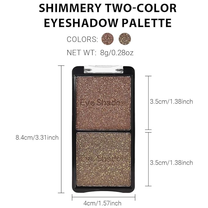 Double color eye shadow, Eyeshadows Creamy, high pigment eye makeup palette, matte shimmer metal eye shadow powder, Blendable, Ultra-Pigmented, Easy to Apply, Matte & Shimmer, (06)