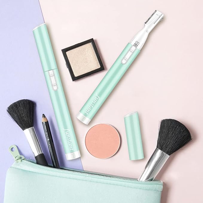 Upgraded Eyebrow Trimmer, Precision Electric Eyebrow Razor for Women Battery-Operated Facial Hair Remover with Comb No Pulling Sensation Painless for Face Chin Neck, Upper-Lip, Peach-Fuzz