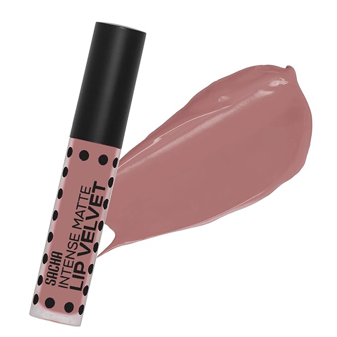 Sacha Cosmetics Intense Matte Lip Velvet Liquid Lipstick, Long-Lasting Velvet Matte Finish, 0.2 fl oz, I'm In The Nude