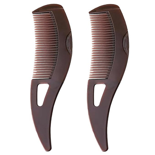 2PCS Dandruff Comb, Scalp Sweep Detoxing Energy Comb, Plastic Hollow Tooth Button Hairbrush for Scalp Cleaning Exfoliator Massage and Oil Buildup Removal for Women Men Kids