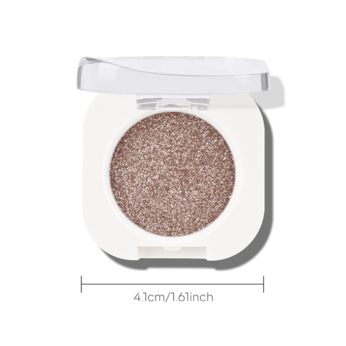 KYDA Single Glitter Eyeshadow, Champagne Pearl Glow Eyeshadow, Ultra-fine Lightweight Powder, Blendable Formula, Daily Glossy Eyes Makeup, Cowboy