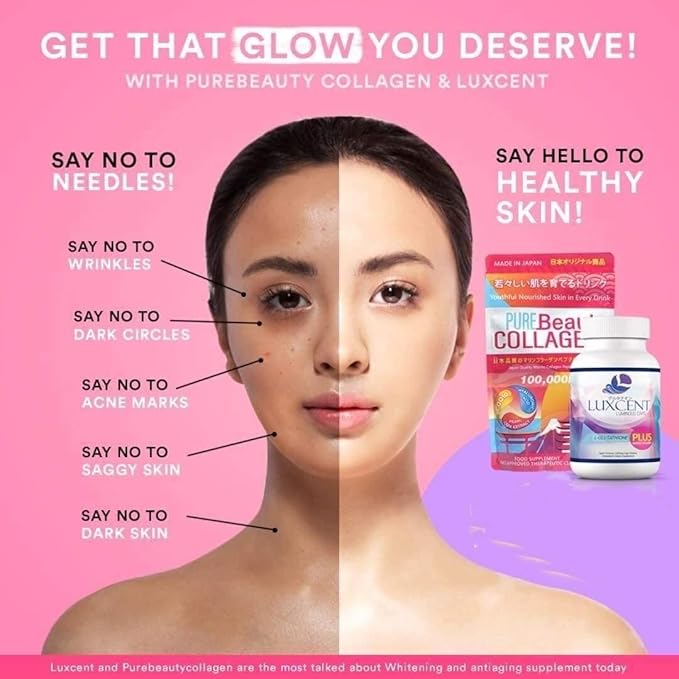 & Luxcent Glutathione Caps Duo, Japan Made & Formulated - 1 Month Supply