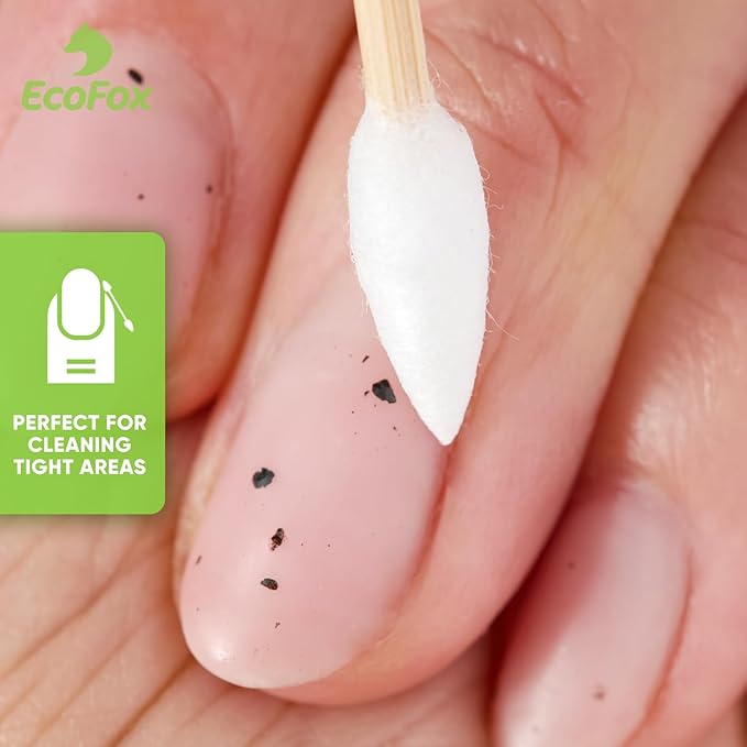 Precision Tip Bamboo Cotton Swabs 500 Count | Eco-Friendly & Pure Cotton Buds | Double Tipped Sticks | 100% Plant-Based & Natural | Perfect for Nails & Makeup, Fine Cleaning, Arts & Crafts