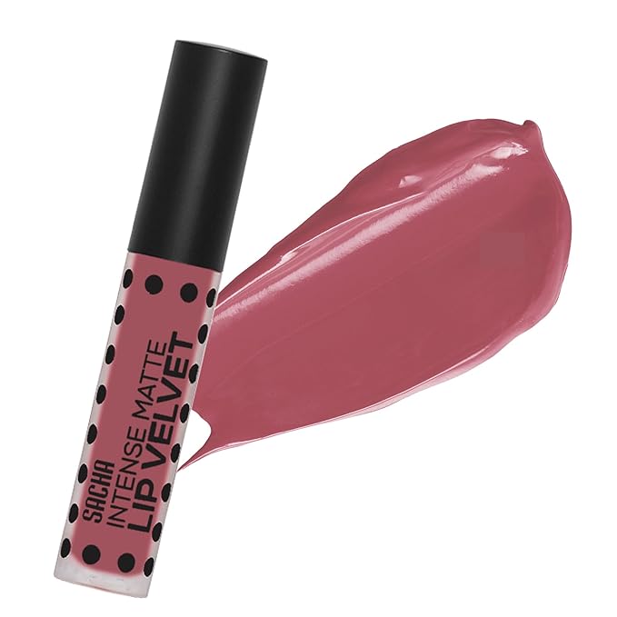 Sacha Cosmetics Intense Matte Lip Velvet Liquid Lipstick, Long-Lasting Velvet Matte Finish, 0.2 fl oz, Leading Lady