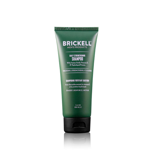 Brickell Men's Products Daily Strengthening Shampoo for Men, Natural and Organic Featuring Mint and Tea Tree Oil To Soothe Dry and Itchy Scalp, Sulfate Free and Paraben Free, 3.4 Ounce, Scented