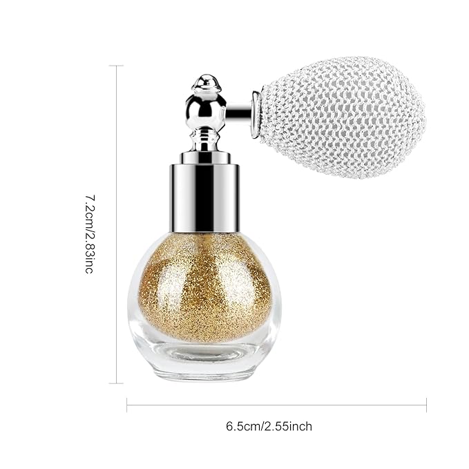 KYDA Highlighter Powder Spray, High Glossy Shimmer Sparkling Powder for Face and Body Glitter Makeup, Body Glitter Spray, Golden