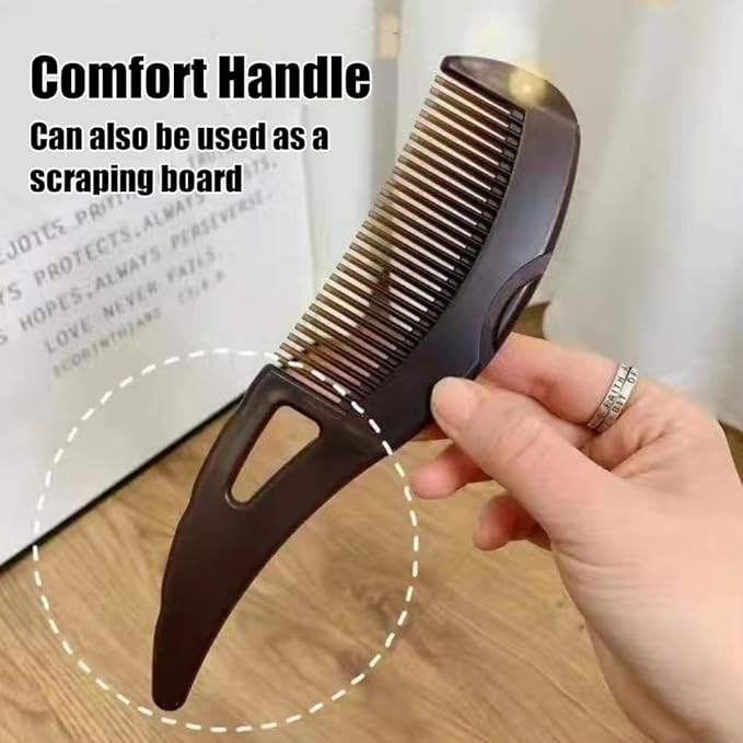 Dandruff comb, Removes Dandruff and Dirt for Women and Men, Massage Comb, Protect Scalp, Hollow Design, Clean up Oily Hair (Dark Brown)