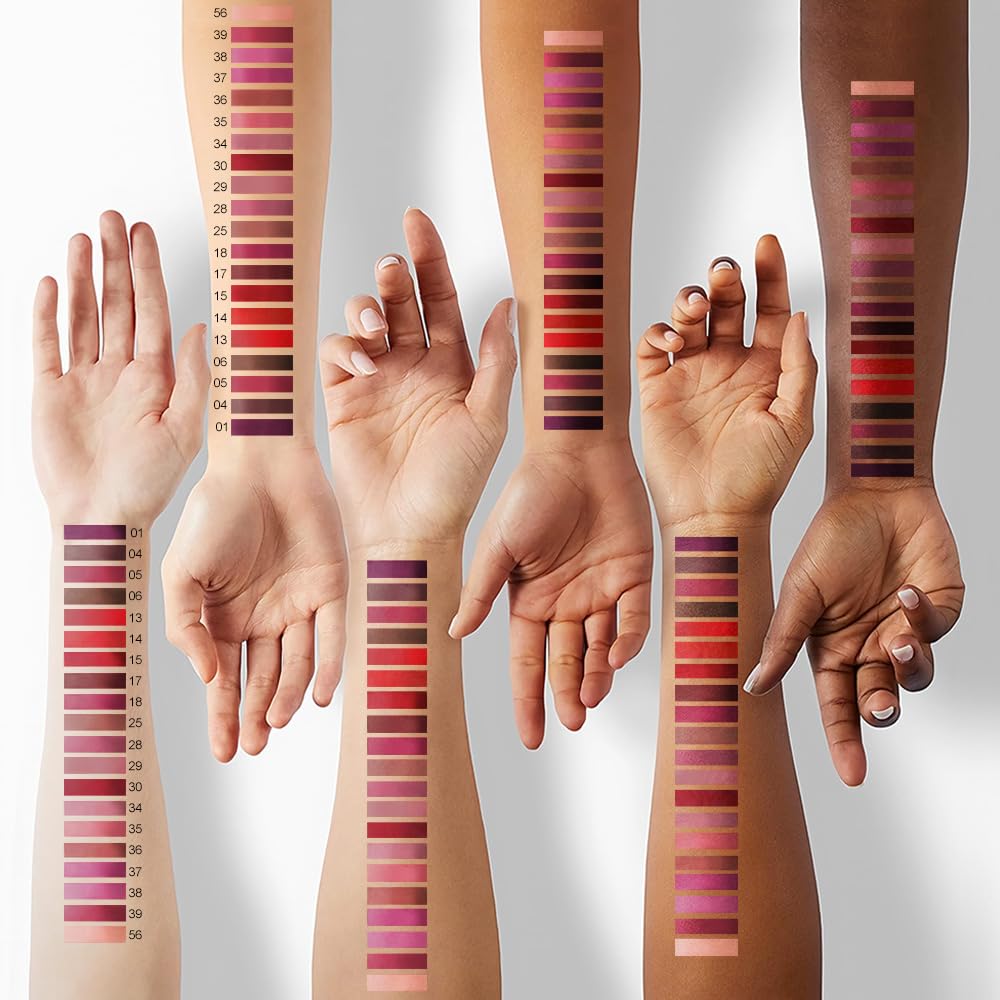 evpct 1Pcs Dark Deep Red Matte Lip Liner and Liquid Lipstick Stain Makeup Set for women, Red Long Lasting Smudge Proof Lipstick labiales matte mate larga duracion listip 24 hours originales,17#