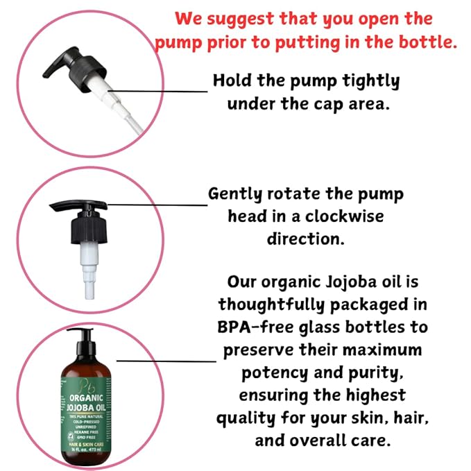 Organic Jojoba Oil– 100% Pure, Cold-Pressed, Unrefined & Hexane-Free – Golden Jojoba Oil for Face, Body, Hair & Nails – Supports Hair Growth, Anti-Aging & Wrinkle Reduction – 16 fl oz Glass Bottle