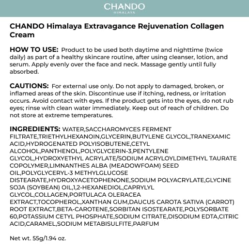 Extravagance Rejuvenation Collagen Cream (55g/1.94oz) - Collagen Anti Aging Face Cream Moisturizer for Boosts Skin Renewal and Collagen Replenishment