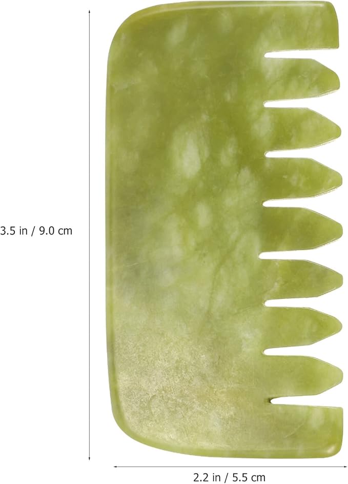 Healifty Jade Massage Comb, 4 Styles Gua Sha Comb for Head Caring, Facial Gua Sha Tool, Scraping Massage Tool for Full Body Relaxing