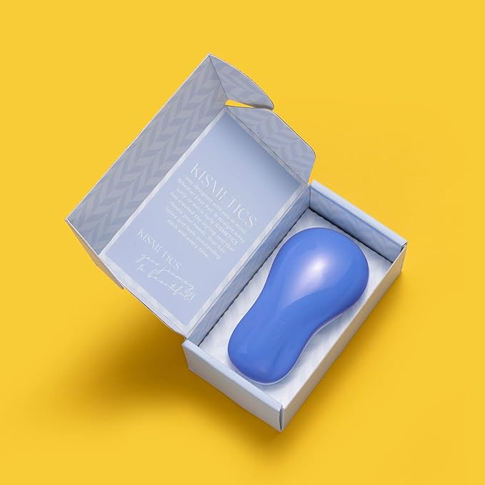 Hand Grip Brush, Gentle Detangling, Detangler Hair Brush for All Hair Types. For use on Wet or Dry Hair (Blue)