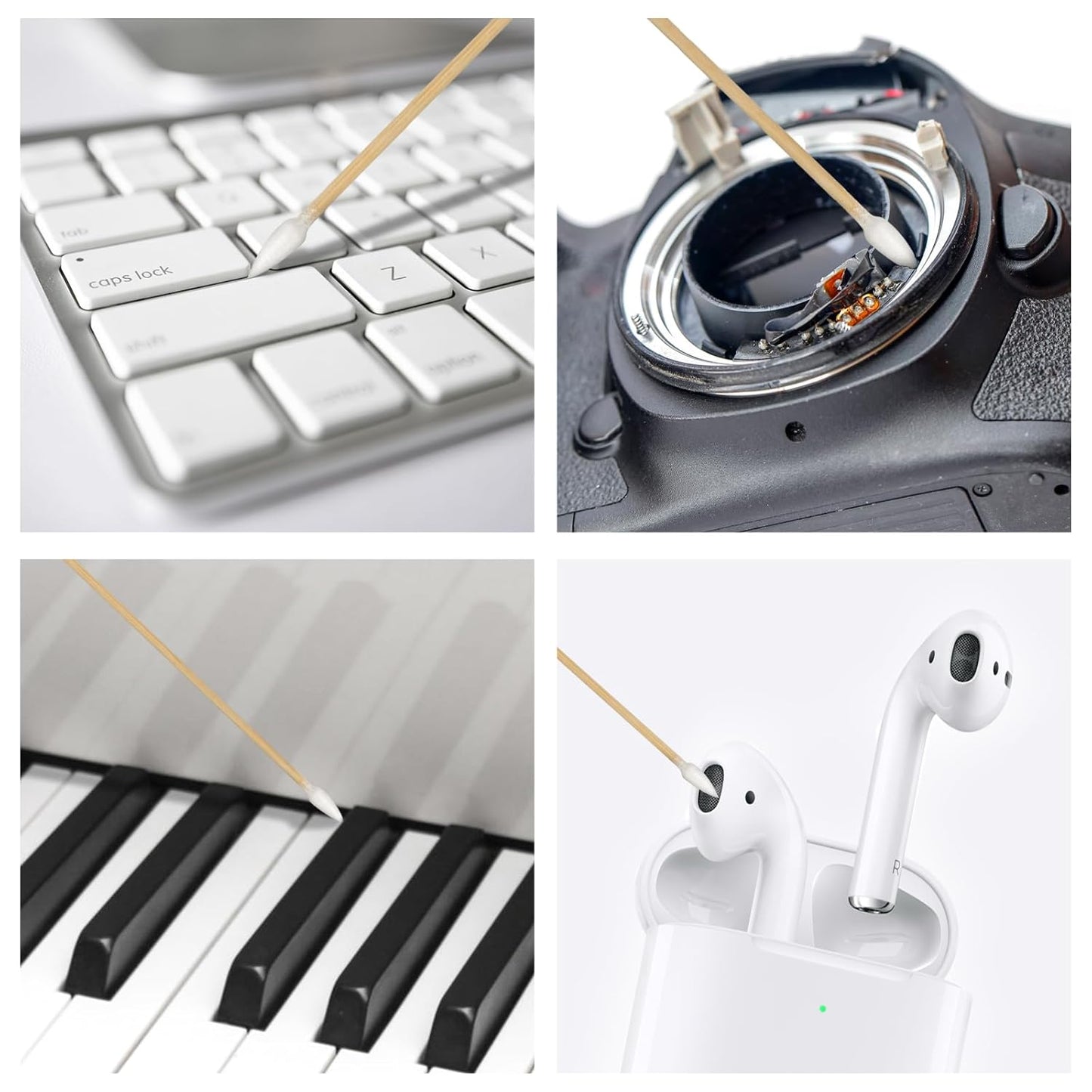 PINGMIC 400 (800 Tips) 6-Inch Precision Gun Cleaning Swabs - Lint-Free Double-Ended Cotton Swabs for Gun Cleaning, Makeup & Electronics