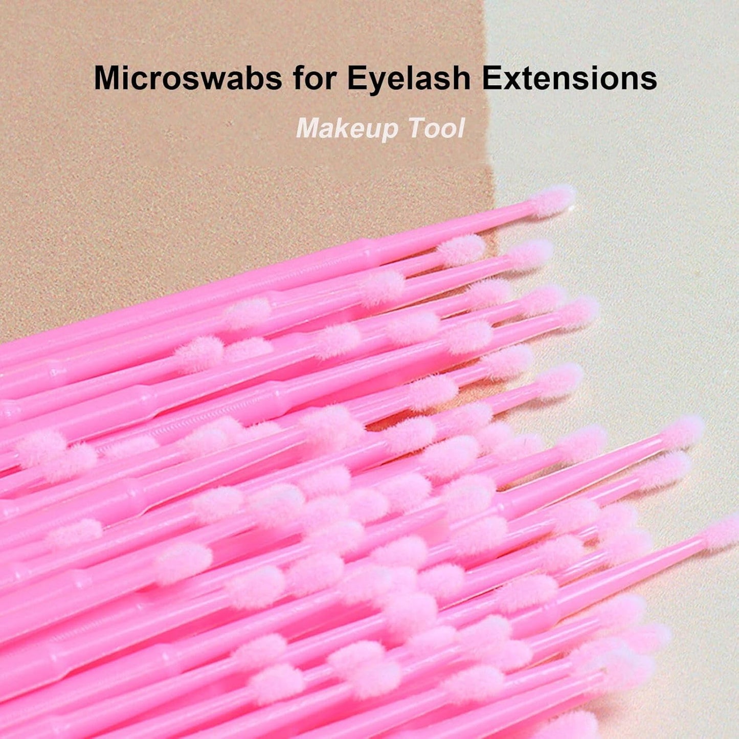 1200PCS Microswabs for Eyelash Extensions,Micro Applicators Brush for Cleaning and Applying Make-up Pink (Head Diameter: 2.0mm)