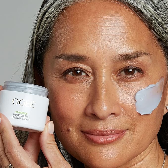 Ogee Double Mask Bundle - Indigo Dream Renewal Cream Face Moisturizer & Glacial Clay Detox Mask for Face