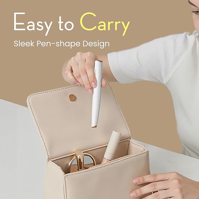 Facial Hair Removal for Women, Painless Eyebrow Trimmer with Pivoting Head, Electric Battery Operated Body Hair Remover with 2 Replaceable Blade for Face Neck Chin Bikini, White