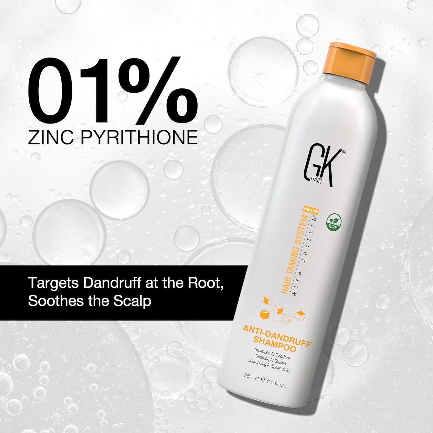 GK HAIR Anti-Dandruff Shampoo Feel the Relief as Itching and Flakes Fade Away, Leaving Your Scalp Refreshed and Hair Soft, Smooth, and Full of Life – Sulfate-Free, 8.5 Fl Oz