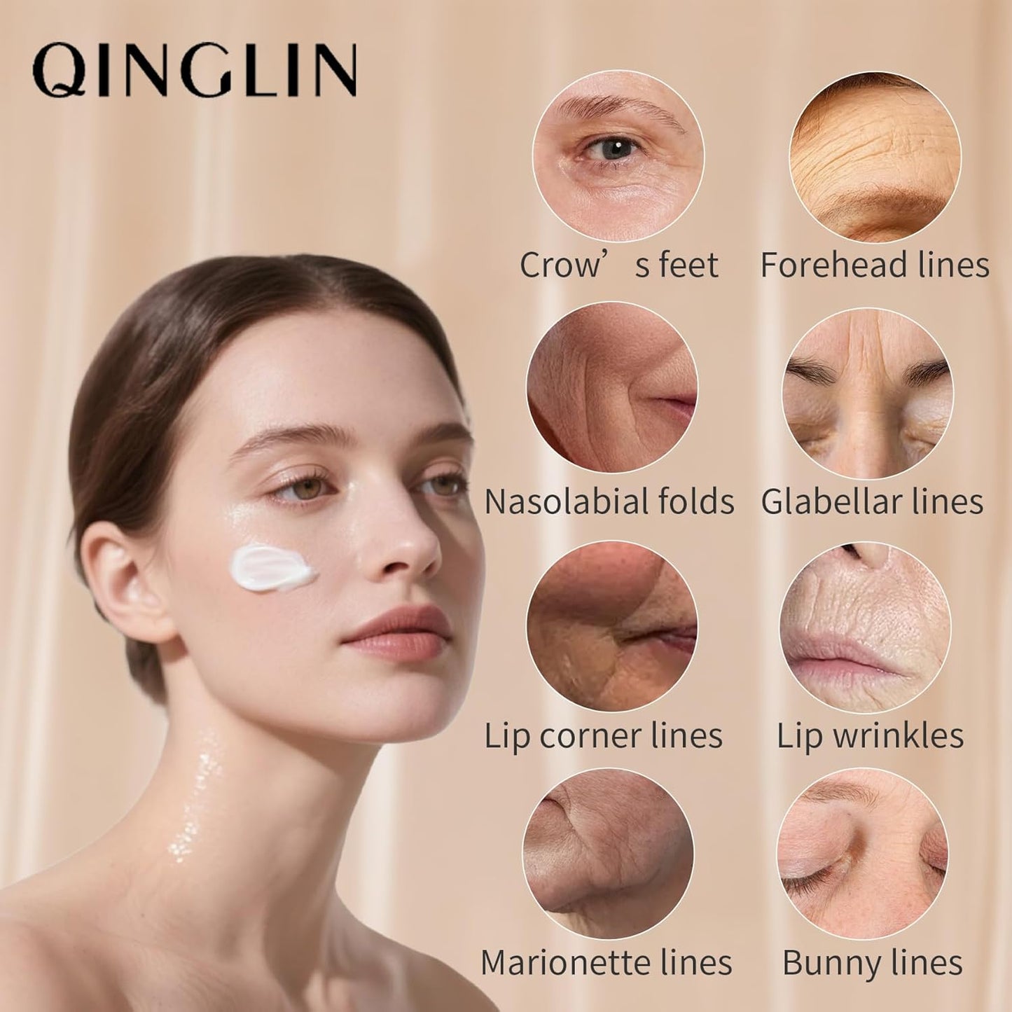 QINGLIN Polypeptide Tightening Anti-Wrinkle Cream, Firming and Smoothing Face Moisturizer, Lift & Hydrate Full Face for Youthful Skin