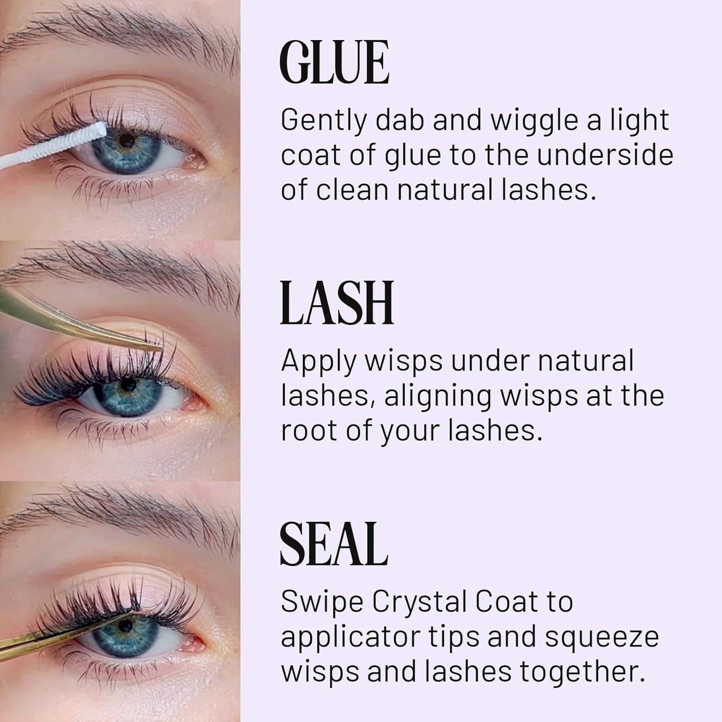 Lilac St - Midnight Dramatic Faux Eyelash Clusters (14mm) - Dark & Lush - DIY Lash Extension Wisps - Lightweight & Lifelike - Lasts 10 Days - Cruelty Free, Vegan, Women Founded - 10 Lashes