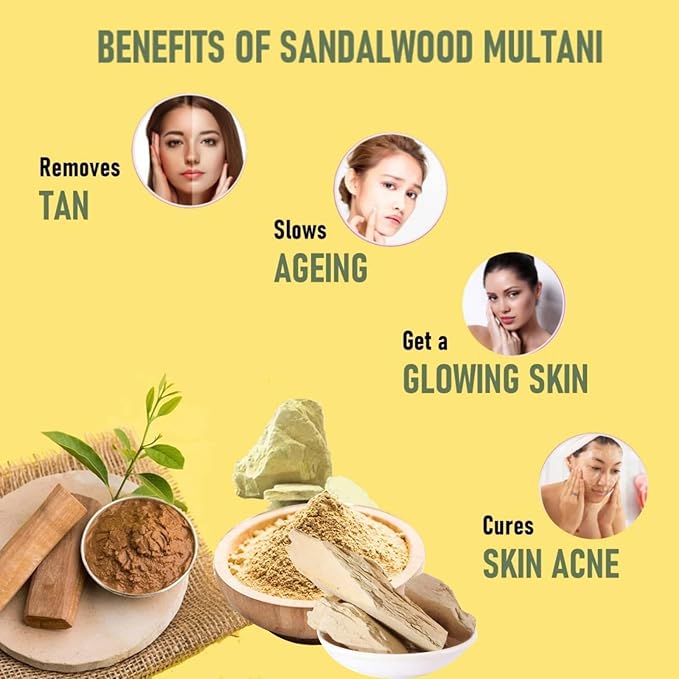 D'SUZA Fuller's Earth Powder, 11 Oz, 0.66 lb, Indian Healing Clay, Bentonite Clay, Natural Face Pack (11 Oz, Multani Mitti & Sandalwood Powder)