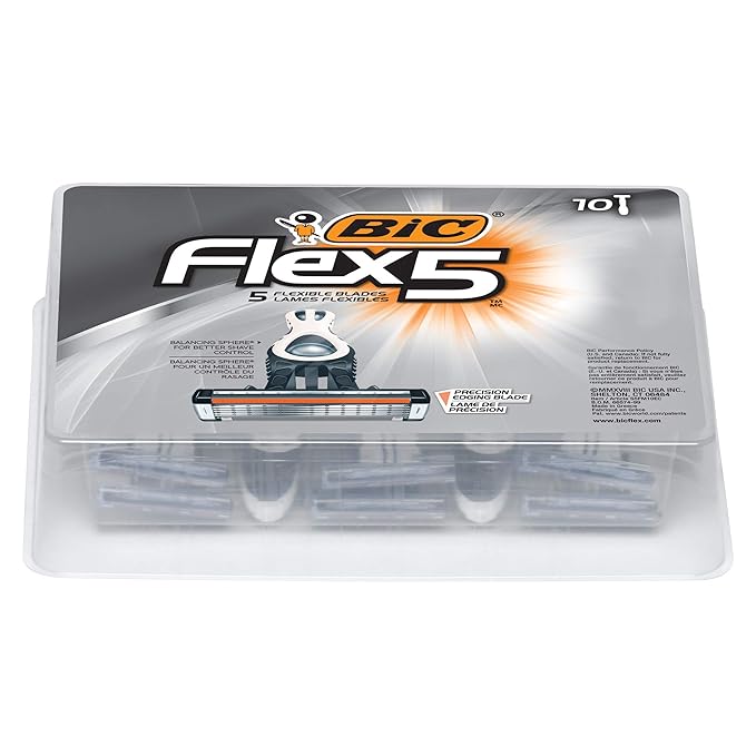 BIC Flex 5 Disposable Men's Razors, Father's Day Gift, 5-Blade Shave System, Men Razor Gift Set, 10-Pack