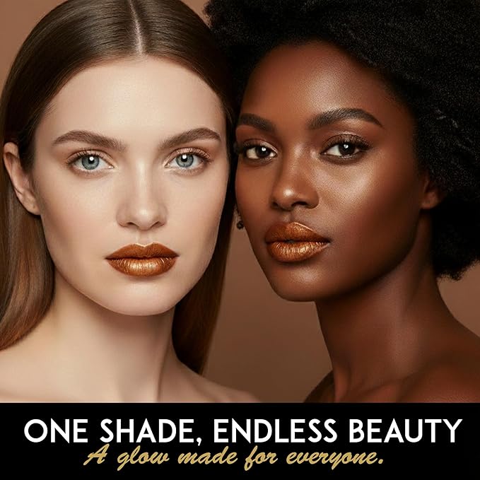 L'Paige Designer Lipstick - Metallic Frosted Copper Finish, Rich Orange-Brown Shade, w/ Aloe Vera Infused, Long-Lasting & Moisturizing, Smooth & Comfortable Application for All-Day Wear, Shade L05