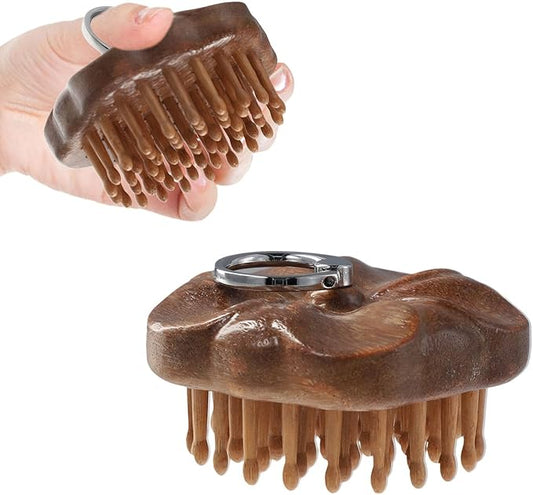 61-Tooth Wooden Scalp Massager, Bamboo Brush for Hair Growth, Sandalwood Comb for Body Relief, Suitable for Meridian Massage and Scraping Therapy