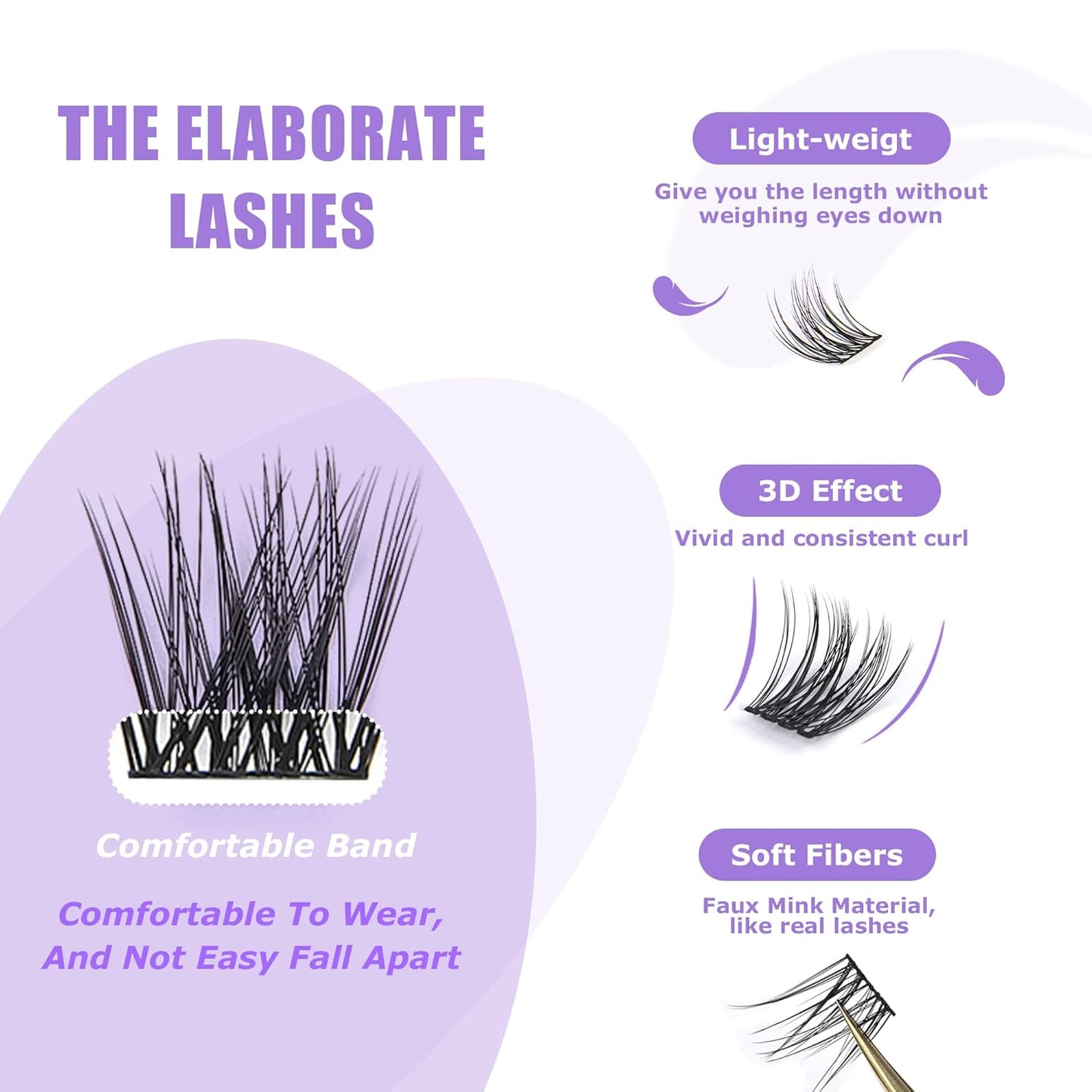 GAQQI Lash Clusters, Eyelash Clusters 120PCS C Curl Individual Lashes, Wispy Cluster Eyelash Extension 10-16mm Mixed Length, Natural Looking Cluster Lashes (GQ19, C Curl, 10-16mm)
